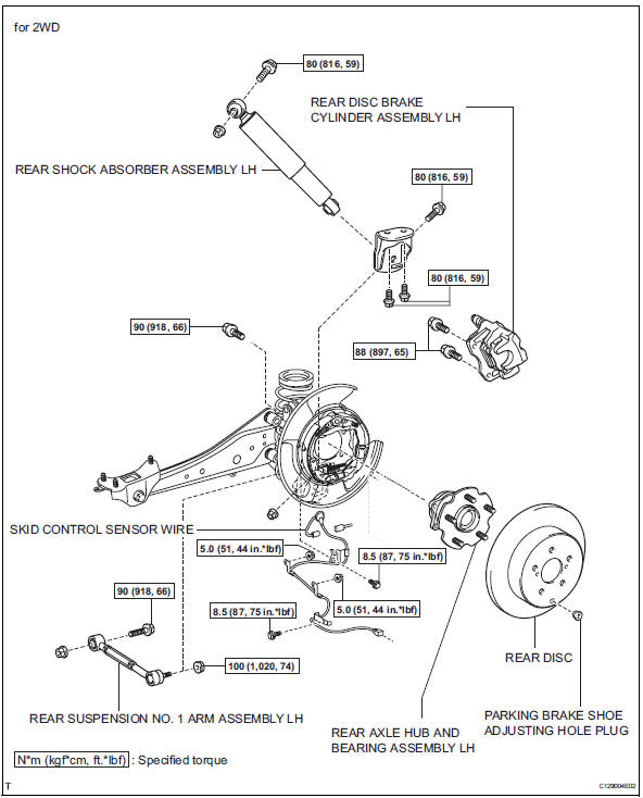 Toyota RAV4. Rear axle hub and bearing
