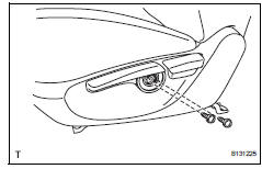 Toyota RAV4. Remove vertical adjusting handle lh (for driver side)