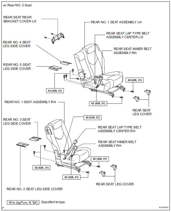 Toyota RAV4. Rear seat inner belt assembly