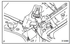 Toyota RAV4. Remove rear center seat outer belt assembly