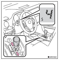 Toyota RAV4. Selecting shift ranges in the s position