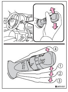 Toyota RAV4. Operating the wiper lever