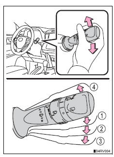 Toyota RAV4. Operating the wiper lever