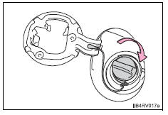 Toyota RAV4. Closing the fuel tank cap