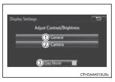 Toyota RAV4. Screen for display settings