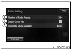 Toyota RAV4. Audio settings