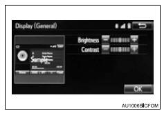 Toyota RAV4. Brightness, contrast, tone and color adjustment