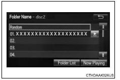 Toyota RAV4. List screen operation