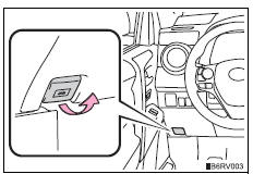 Toyota RAV4. Release the lock from the inside of the vehicle to open the hood