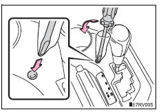 Toyota RAV4. If the shift lever cannot be shifted from p