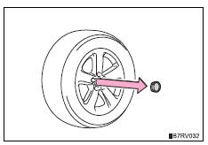 Toyota RAV4. Stowing the flat tire (vehicles with a compact spare tire)