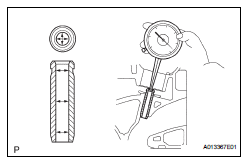 Toyota RAV4. Inspect exhaust valve guide bush