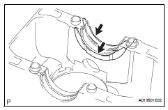 Toyota RAV4. Remove crankshaft thrust washer upper