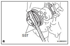 Toyota RAV4. Install drive plate sub-assembly