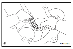 Toyota RAV4. Install crankshaft bearing