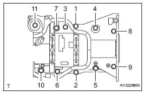 Toyota RAV4. Install stiffening crankcase assembly