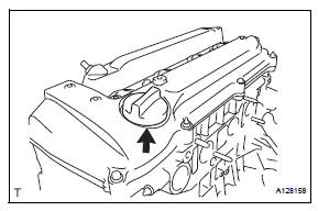 Toyota RAV4. Install oil filler cap sub-assembly