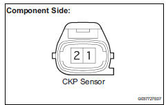 Toyota RAV4. Inspect crankshaft position sensor (resistance)