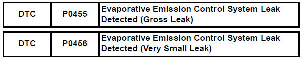 Toyota RAV4. Evaporative emission control system leak detected