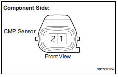 Toyota RAV4. Inspect camshaft position sensor (resistance)