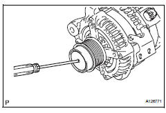 Toyota RAV4. Remove generator pulley with clutch