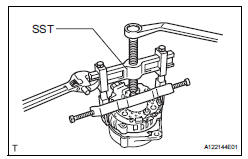 Toyota RAV4. Remove generator rotor assembly