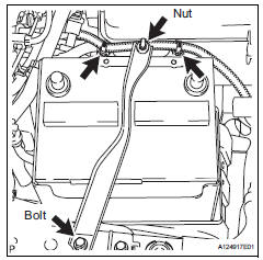 Toyota RAV4. Remove battery clamp