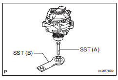 Toyota RAV4. Install generator pulley with clutch