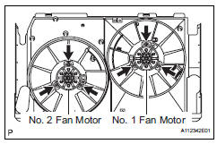 Toyota RAV4. Remove no. 2 Cooling fan motor