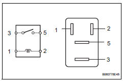 Toyota RAV4. Inspect no. 1 Fan relay (marking: fan no. 1)