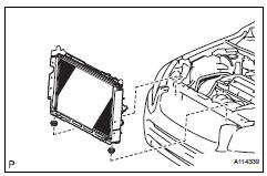 Toyota RAV4. Install radiator assembly