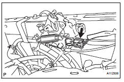 Toyota RAV4. Connect hood lock switch connector