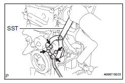 Toyota RAV4. Remove water pump pulley