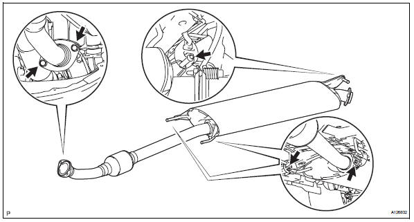 Toyota RAV4. Install center exhaust pipe assembly