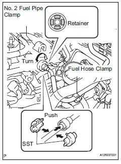 Toyota RAV4. Disconnect fuel main tube