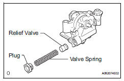 Toyota RAV4. Install oil pump relief valve