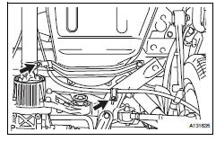 Toyota RAV4. Disconnect no. 2 Parking brake cable assembly
