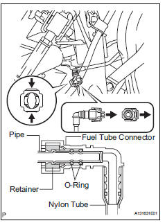 Toyota RAV4. Disconnect fuel tank breather hose