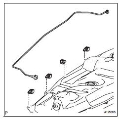 Toyota RAV4. Install no. 1 Fuel tube clamp