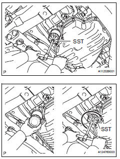 Toyota RAV4. Install oil filter sub-assembly