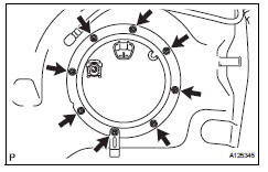 Toyota RAV4. Remove fuel tank vent tube set plate