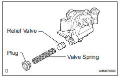 Toyota RAV4. Remove oil pump relief valve