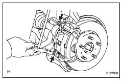 Toyota RAV4. Remove disc brake cylinder assembly lh