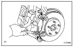 Toyota RAV4. Remove front disc brake cylinder mounting lh