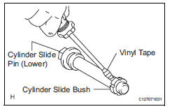 Toyota RAV4. Remove front disc brake cylinder slide pin