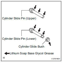 Toyota RAV4. Install front disc brake cylinder slide pin