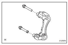 Toyota RAV4. Install front disc brake cylinder slide pin