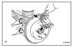Toyota RAV4. Install rear disc brake cylinder mounting lh