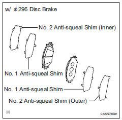 Toyota RAV4. Install anti-squeal shim kit front