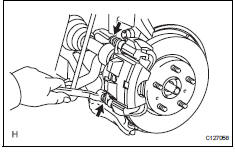 Toyota RAV4. Install disc brake cylinder assembly lh